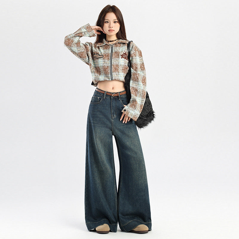 High Waist Slimming Drooping Wide-leg Pants - ADJOVIMARK