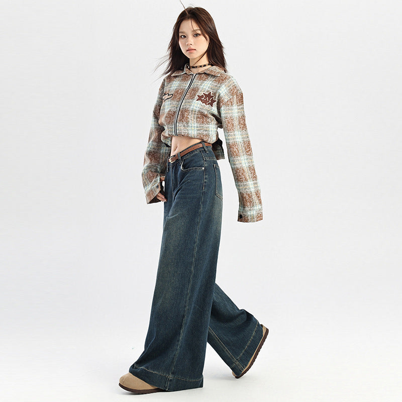 High Waist Slimming Drooping Wide-leg Pants - ADJOVIMARK