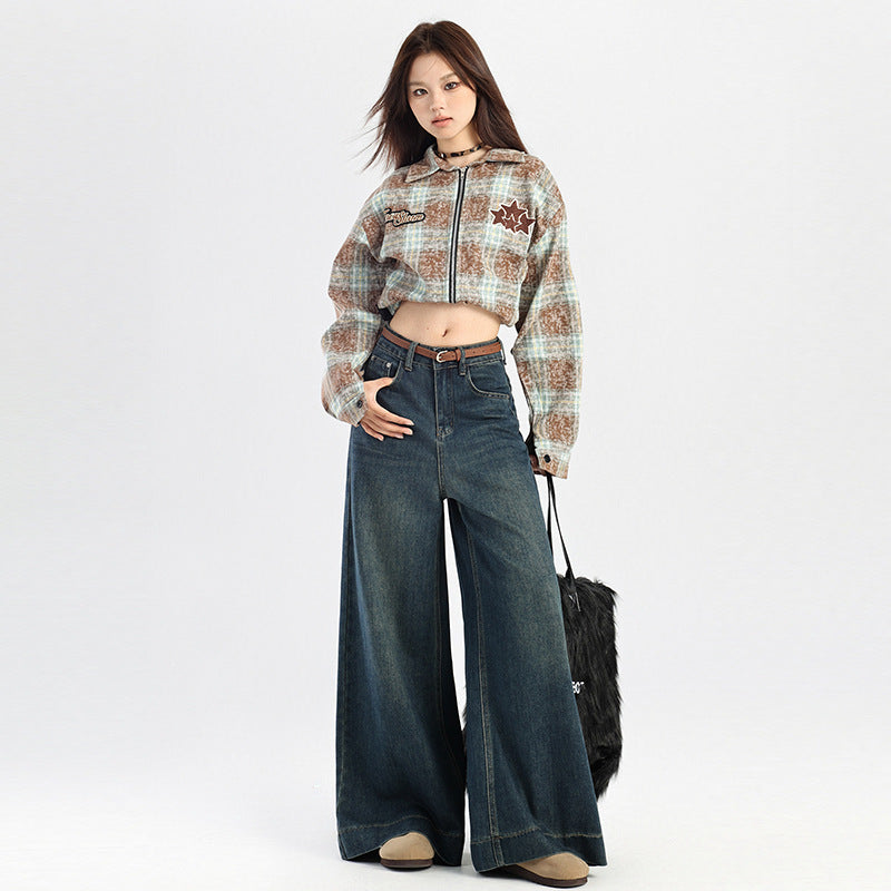 High Waist Slimming Drooping Wide-leg Pants - ADJOVIMARK