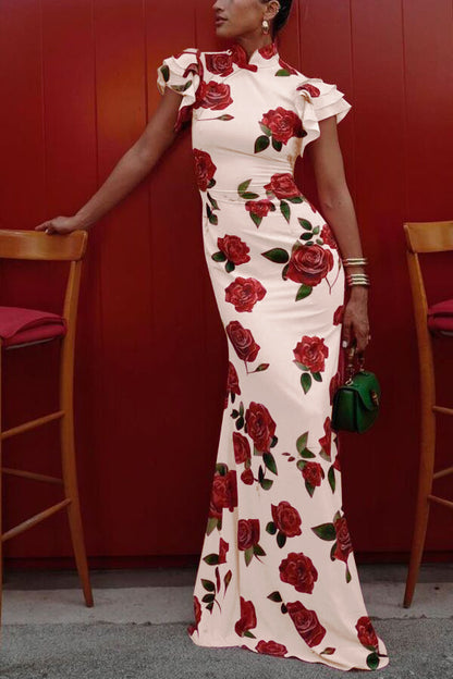 European And American Sleeveless Casual Printed Dress New Chinese Cheongsam - ADJOVIMARK