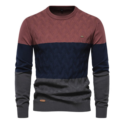 Men's Fashion Slim Round Neck Men's All-matching Sweater - ADJOVIMARK