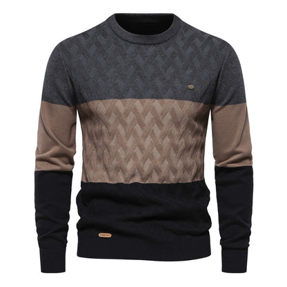 Men's Fashion Slim Round Neck Men's All-matching Sweater - ADJOVIMARK