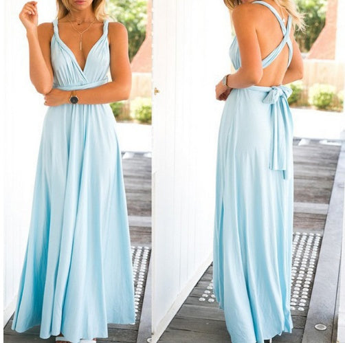 Women's Sexy Long Party Dress Club Floor-Length Summer Backless Bandage Maxi Dress Multiway Bridesmaids Boho Women Dress Vestidos - ADJOVIMARK