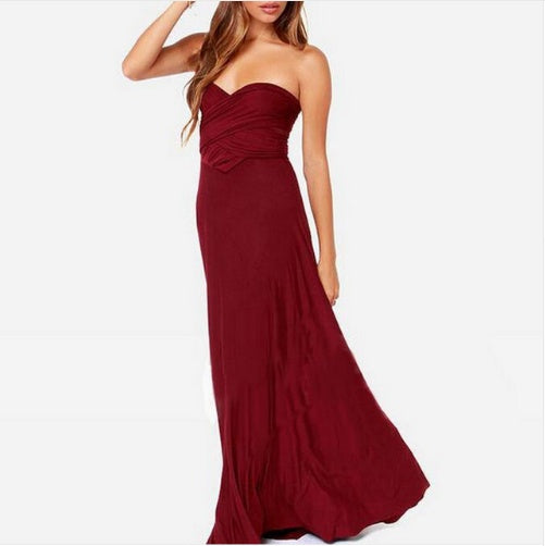 Women's Sexy Long Party Dress Club Floor-Length Summer Backless Bandage Maxi Dress Multiway Bridesmaids Boho Women Dress Vestidos - ADJOVIMARK