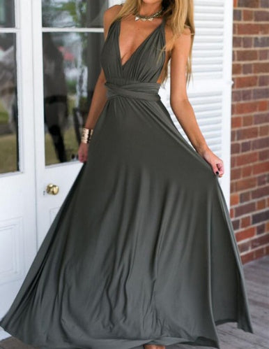 Women's Sexy Long Party Dress Club Floor-Length Summer Backless Bandage Maxi Dress Multiway Bridesmaids Boho Women Dress Vestidos - ADJOVIMARK