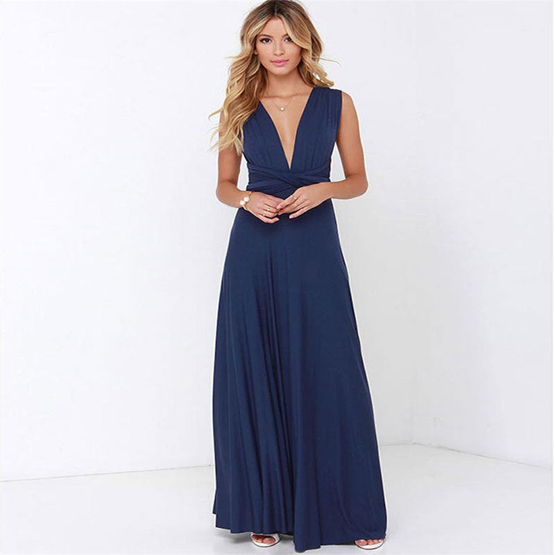 Women's Sexy Long Party Dress Club Floor-Length Summer Backless Bandage Maxi Dress Multiway Bridesmaids Boho Women Dress Vestidos - ADJOVIMARK