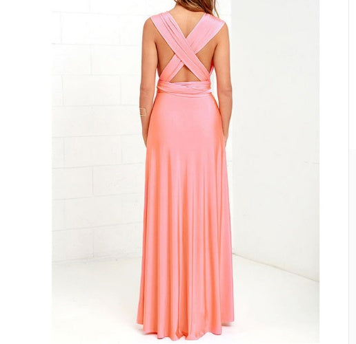 Women's Sexy Long Party Dress Club Floor-Length Summer Backless Bandage Maxi Dress Multiway Bridesmaids Boho Women Dress Vestidos - ADJOVIMARK