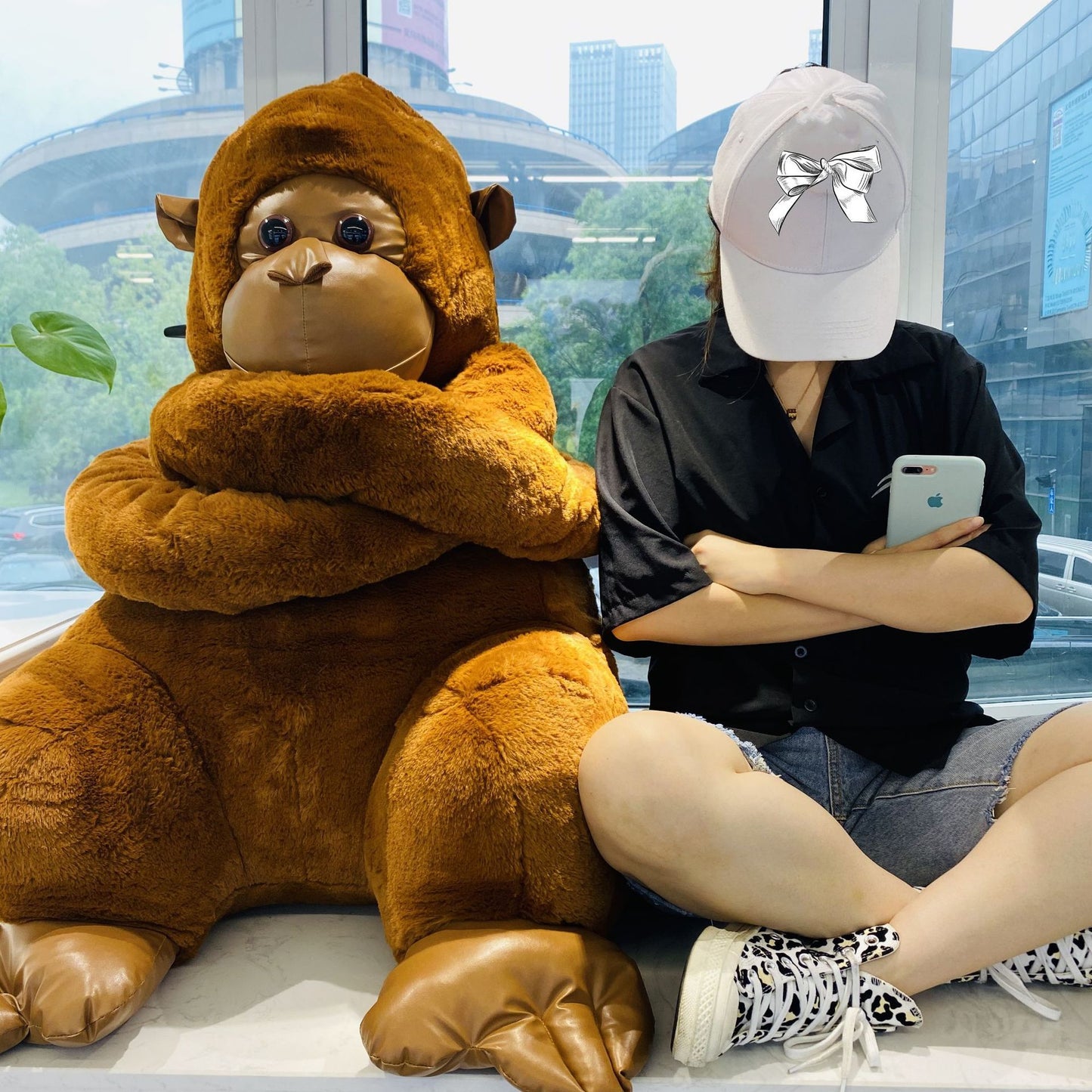 Simulation Orangutan Plush Doll Naughty Monkey Plush Toy Birthday Gift Decoration - ADJOVIMARK