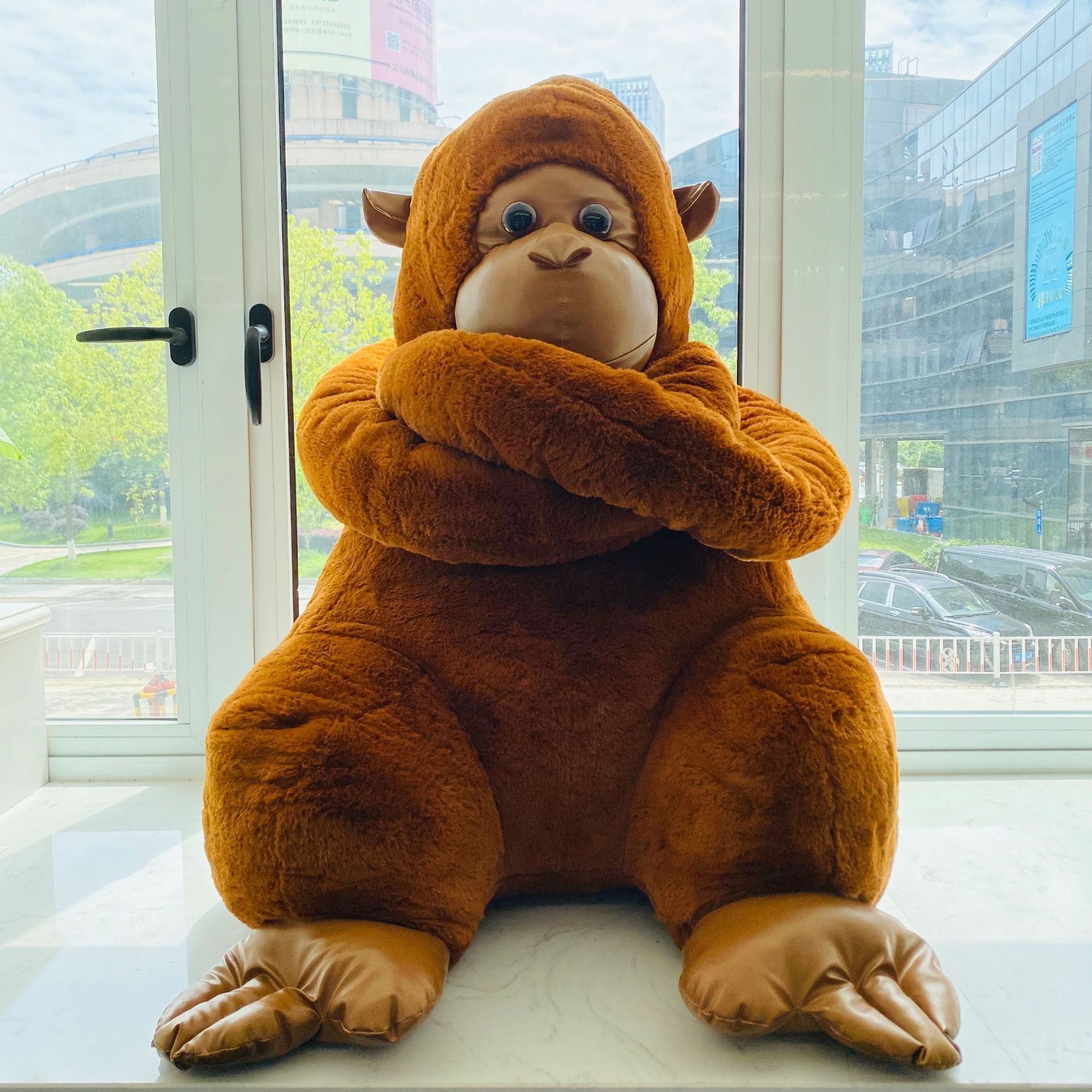 Simulation Orangutan Plush Doll Naughty Monkey Plush Toy Birthday Gift Decoration - ADJOVIMARK