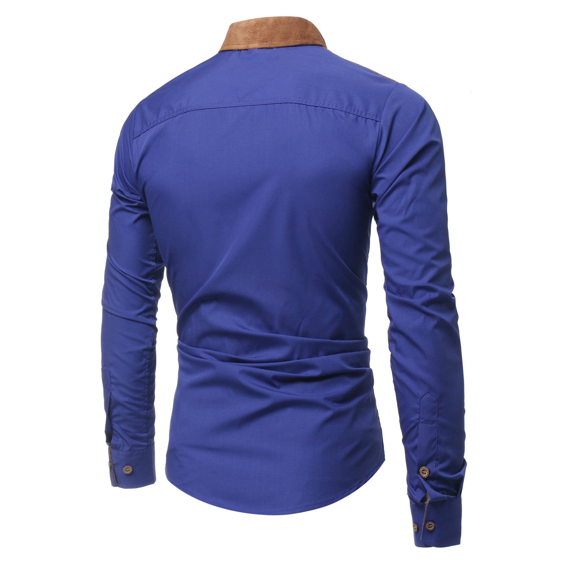 European And American Men's Long-sleeved Shirts Featuring Deerskin Collar Shirts - ADJOVIMARK