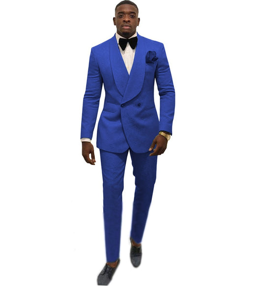 Men's Fashion Solid Color Suit Top Pants Set - ADJOVIMARK