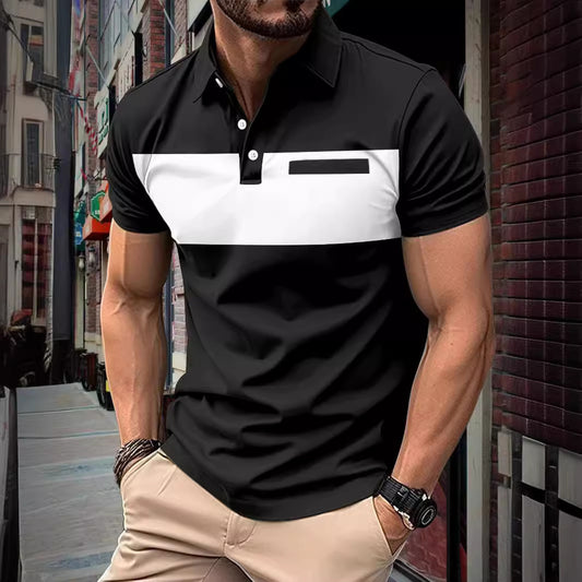 Men's Short Sleeve Polo Shirt Casual Polo Shirt Men's Polo Shirt - ADJOVIMARK