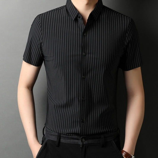 Middle-aged Short Sleeve Business Shirt With Lapel - ADJOVIMARK