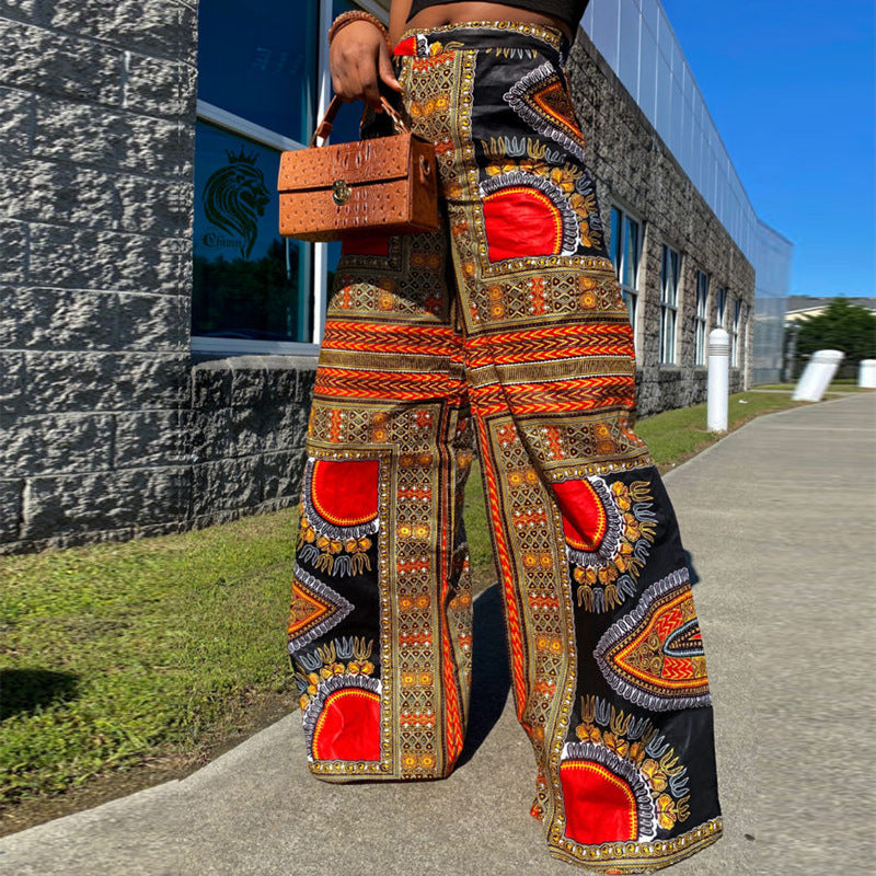 Printed Pocket Trousers Casual Track Pants - ADJOVIMARK