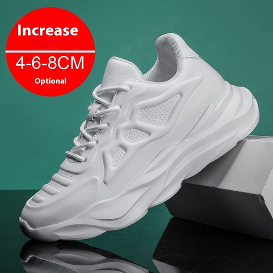 Summer New Invisible Height-increasing Shoes Men's 8CM Breathable Clunky Sneakers - ADJOVIMARK