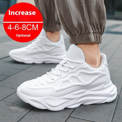 Summer New Invisible Height-increasing Shoes Men's 8CM Breathable Clunky Sneakers - ADJOVIMARK