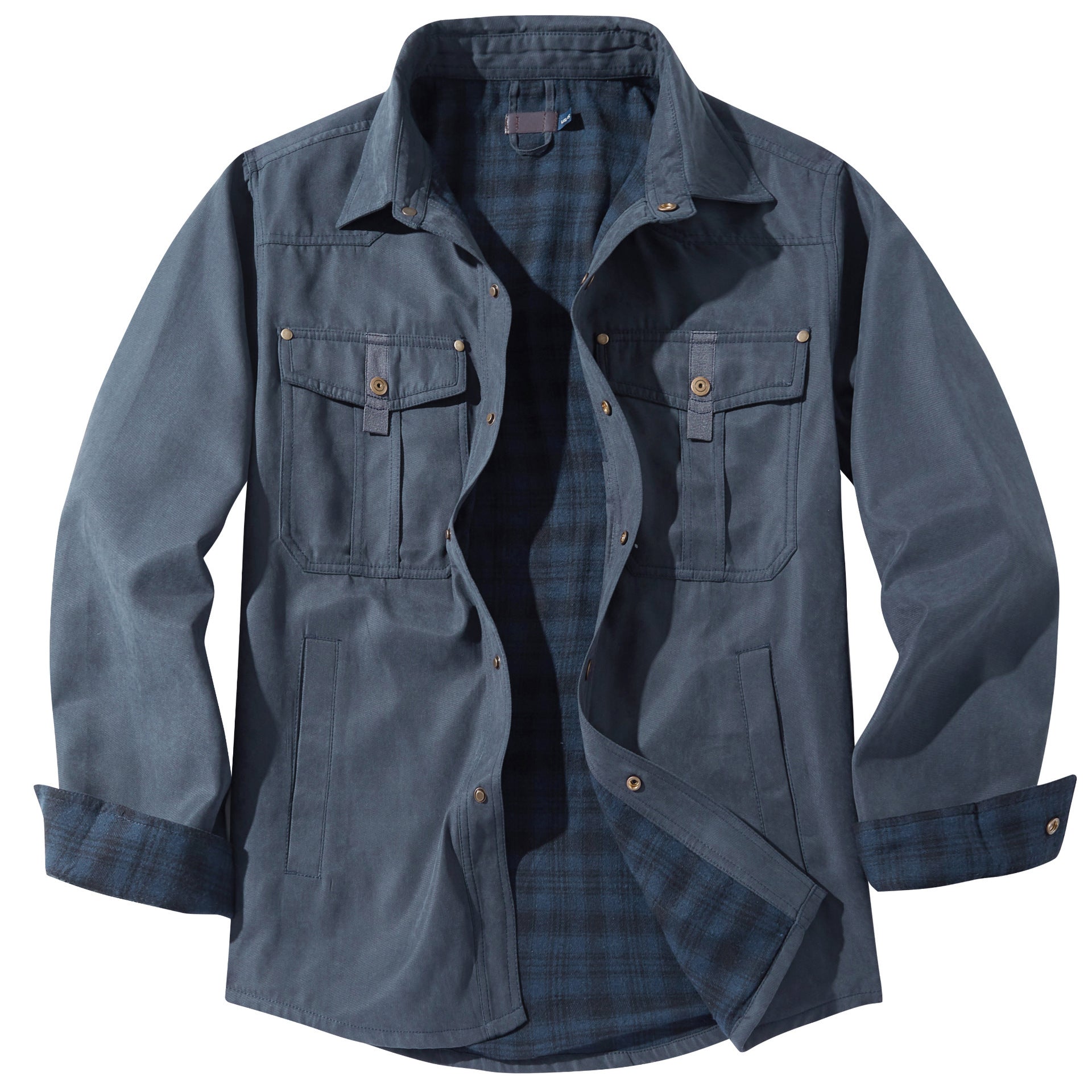 Lapel Plaid Flannel Casual Coat - ADJOVIMARK