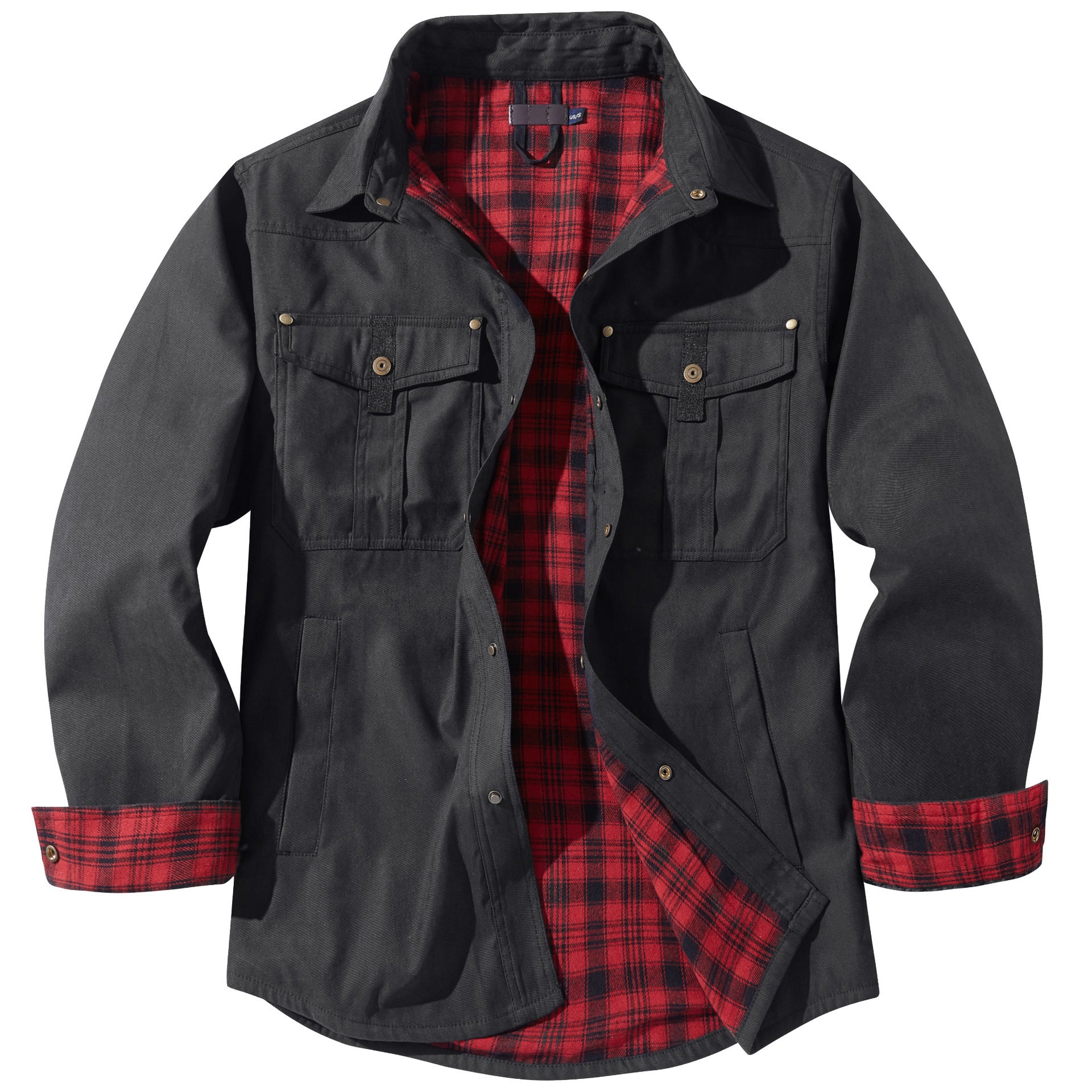 Lapel Plaid Flannel Casual Coat - ADJOVIMARK
