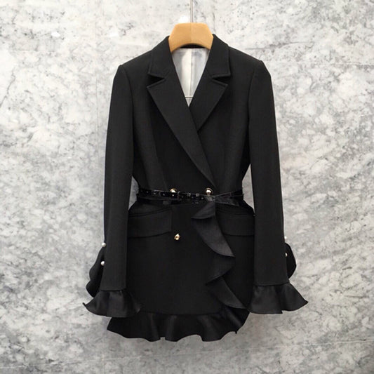 Ruffled tunic suit jacket - ADJOVIMARK