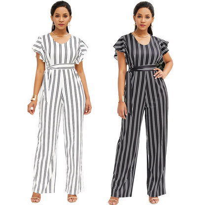 Two-color Fashion Women's Clothing With Black And White Stripe Printing - ADJOVIMARK