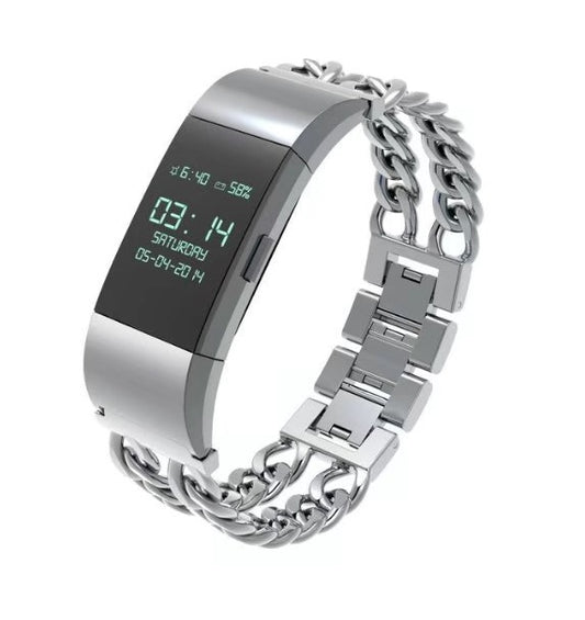 Stainless Steel Double Chain Fitbit Charge 2 Strap - ADJOVIMARK