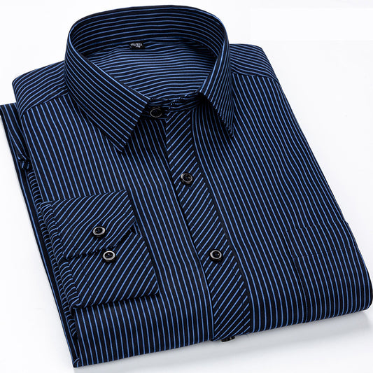 Men's Pinstripe Long-Sleeved Comfortable Shirt - ADJOVIMARK