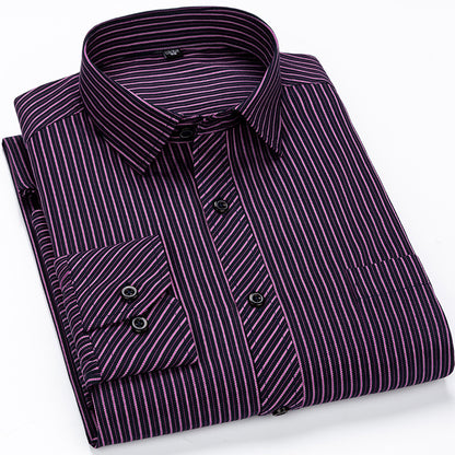 Men's Pinstripe Long-Sleeved Comfortable Shirt - ADJOVIMARK