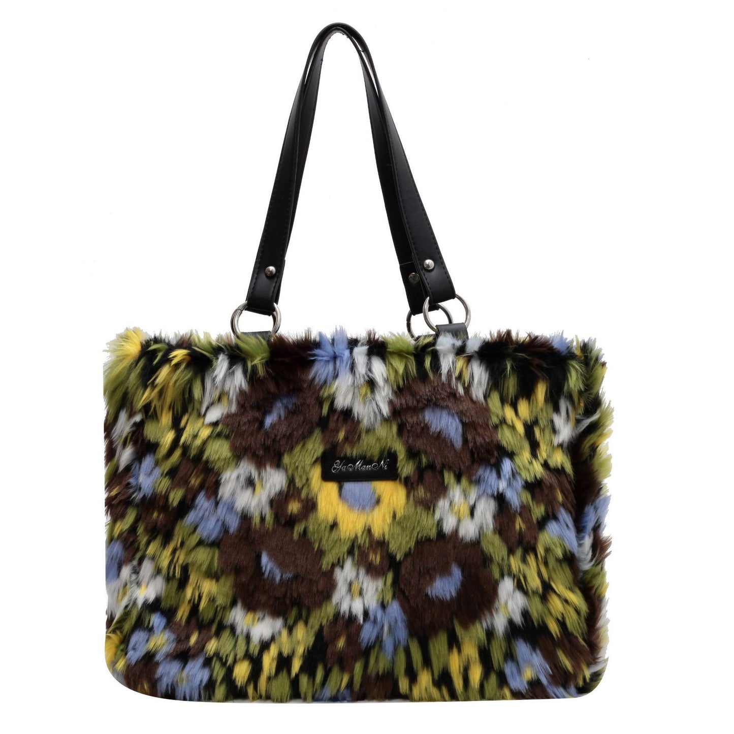 Winter Plush Bags Women Flowers Shoulder Bag Handbag - ADJOVIMARK