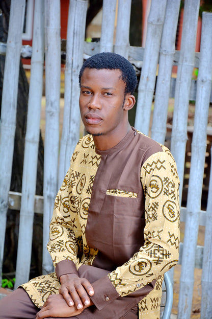 ENSEMBLE  COSTUME HOMME  MOTIF ETHNIQUE - ADJOVIMARK