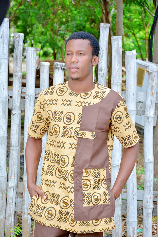 ENSEMBLE  COSTUME HOMME  MOTIF ETHNIQUE - ADJOVIMARK