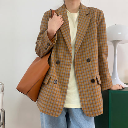 Spring Retro Checkered Women'S Suit - ADJOVIMARK