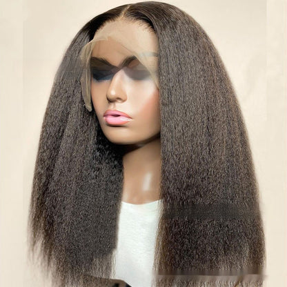 Kinky Straight Part Lace Front Human Hair Wig - ADJOVIMARK